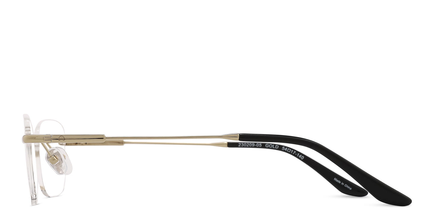 TRICE Logo Rimless Rectangle Eyeglasses in Gold – Product Photo 2