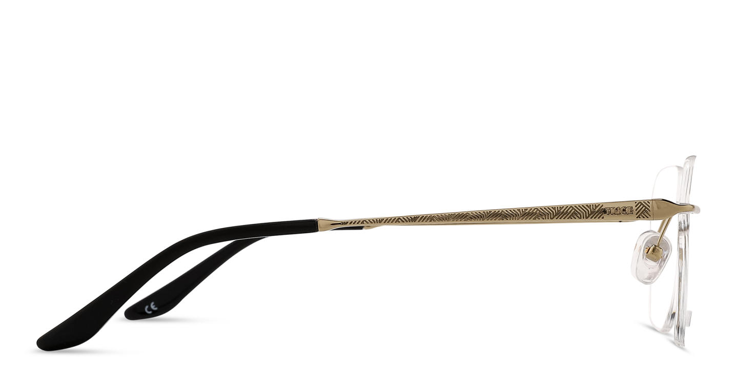 TRICE Logo Rimless Irregular Eyeglasses in Polished Gold – Product Photo 3