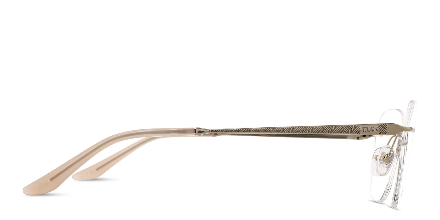 TRICE Logo Rimless Irregular Eyeglasses in Gold – Product Photo 3