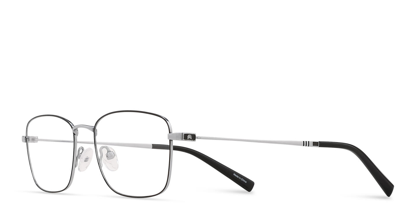 TRICE Logo Rectangle Eyeglasses in Silver – Product Photo 1