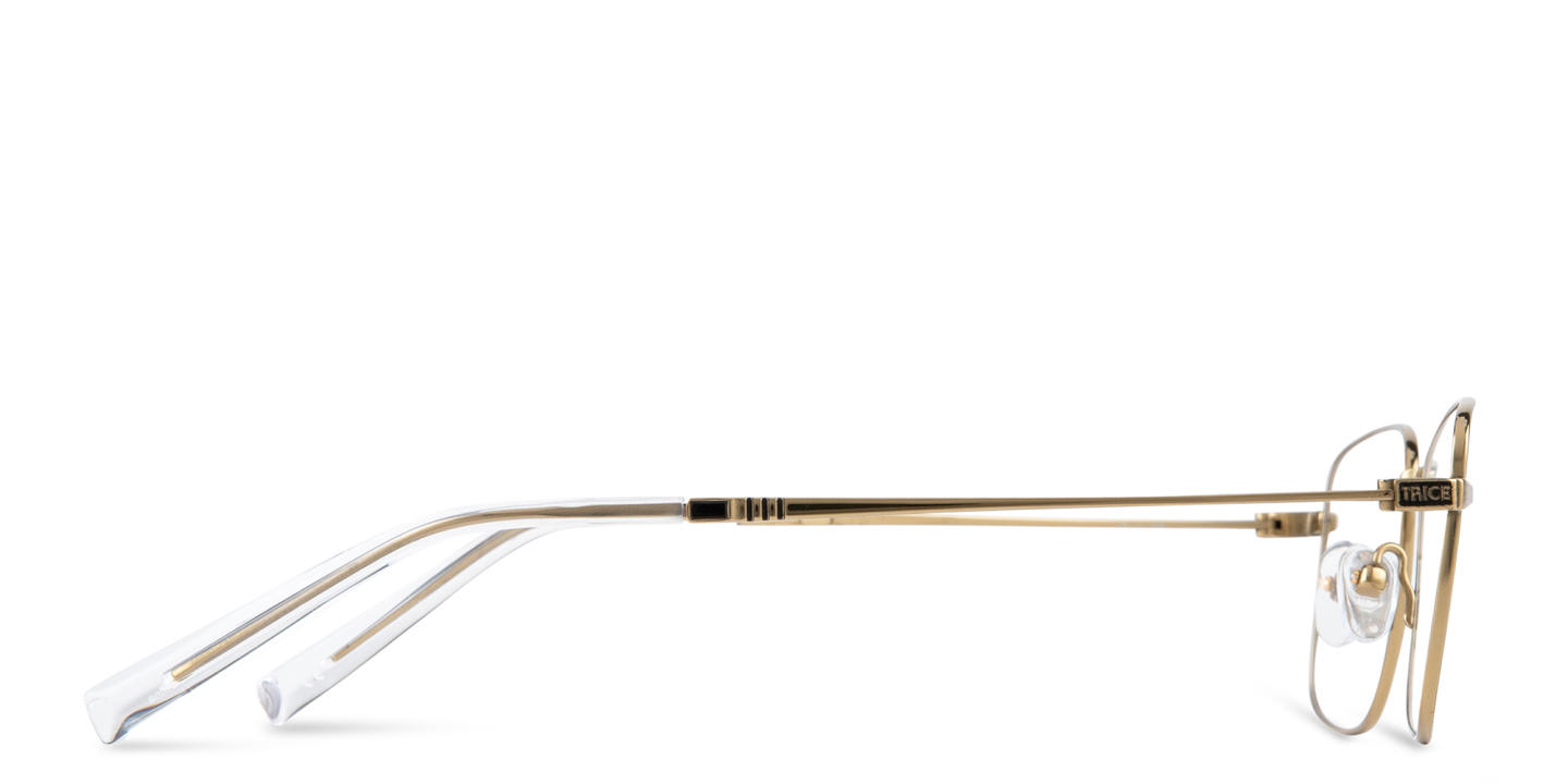 TRICE Logo Rectangle Eyeglasses in Gold – Product Photo 3