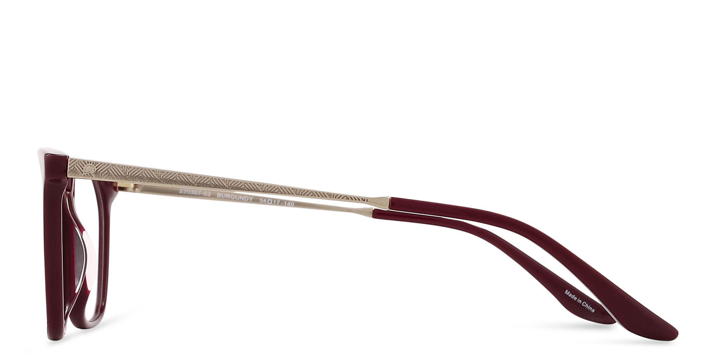 TRICE Logo Cat-Eye Eyeglasses in Burgundy – Product Photo 2