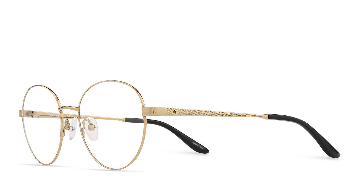 نظارات طبية دائرية بشعار العلامة من TRICE بلون جولد بلاك - صورة المنتج 1