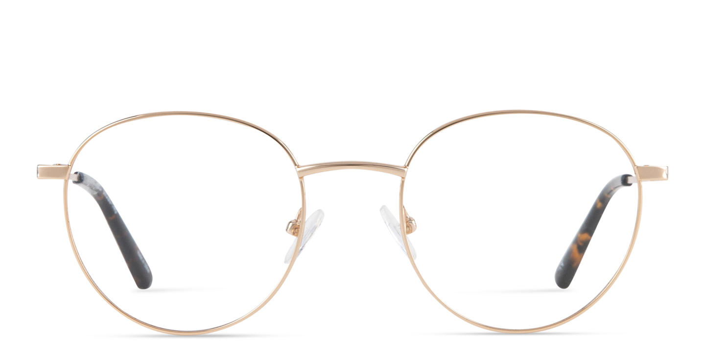 TRICE Logo Round Eyeglasses in Rose Gold – Product Photo 0