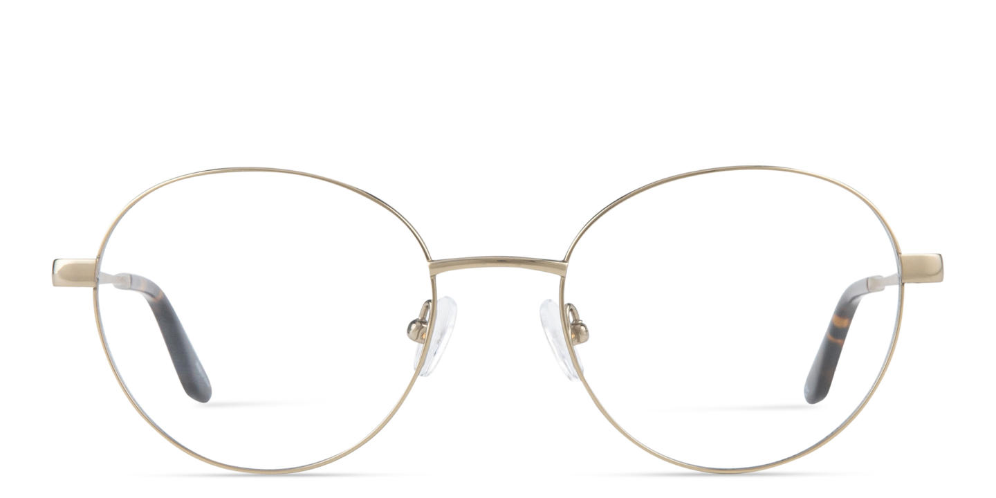 TRICE Logo Round Eyeglasses in Light Gold – Product Photo 0