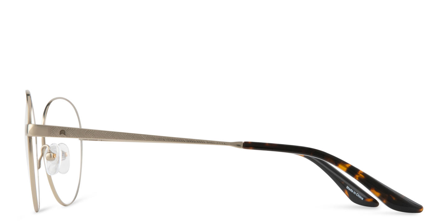 TRICE Logo Round Eyeglasses in Light Gold – Product Photo 2