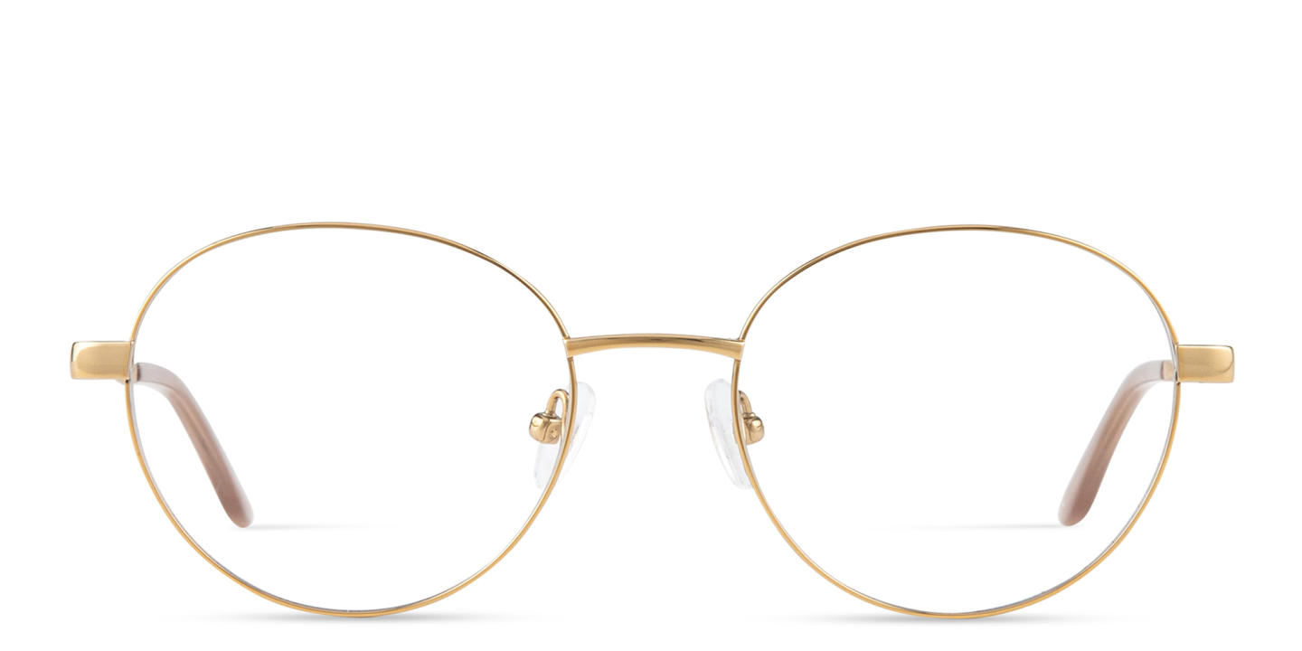 TRICE Logo Round Eyeglasses in Gold – Product Photo 0