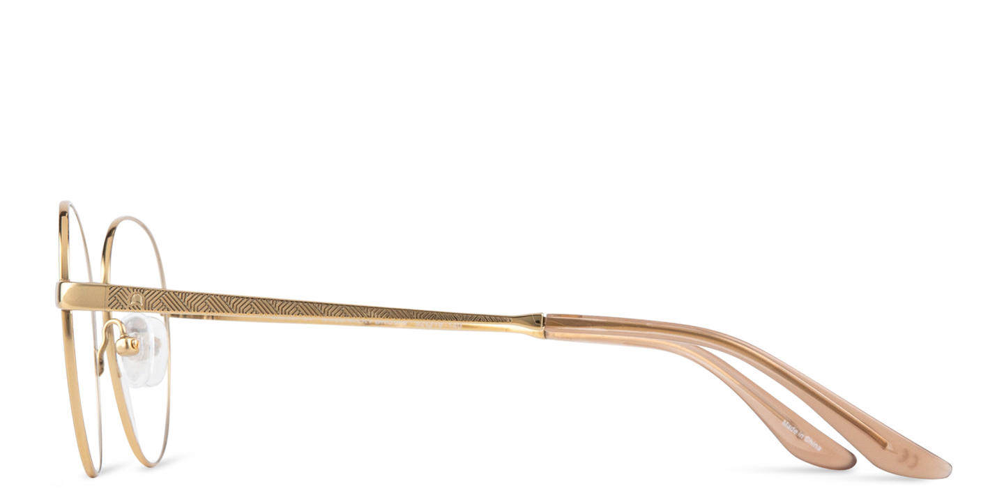 TRICE Logo Round Eyeglasses in Gold – Product Photo 2