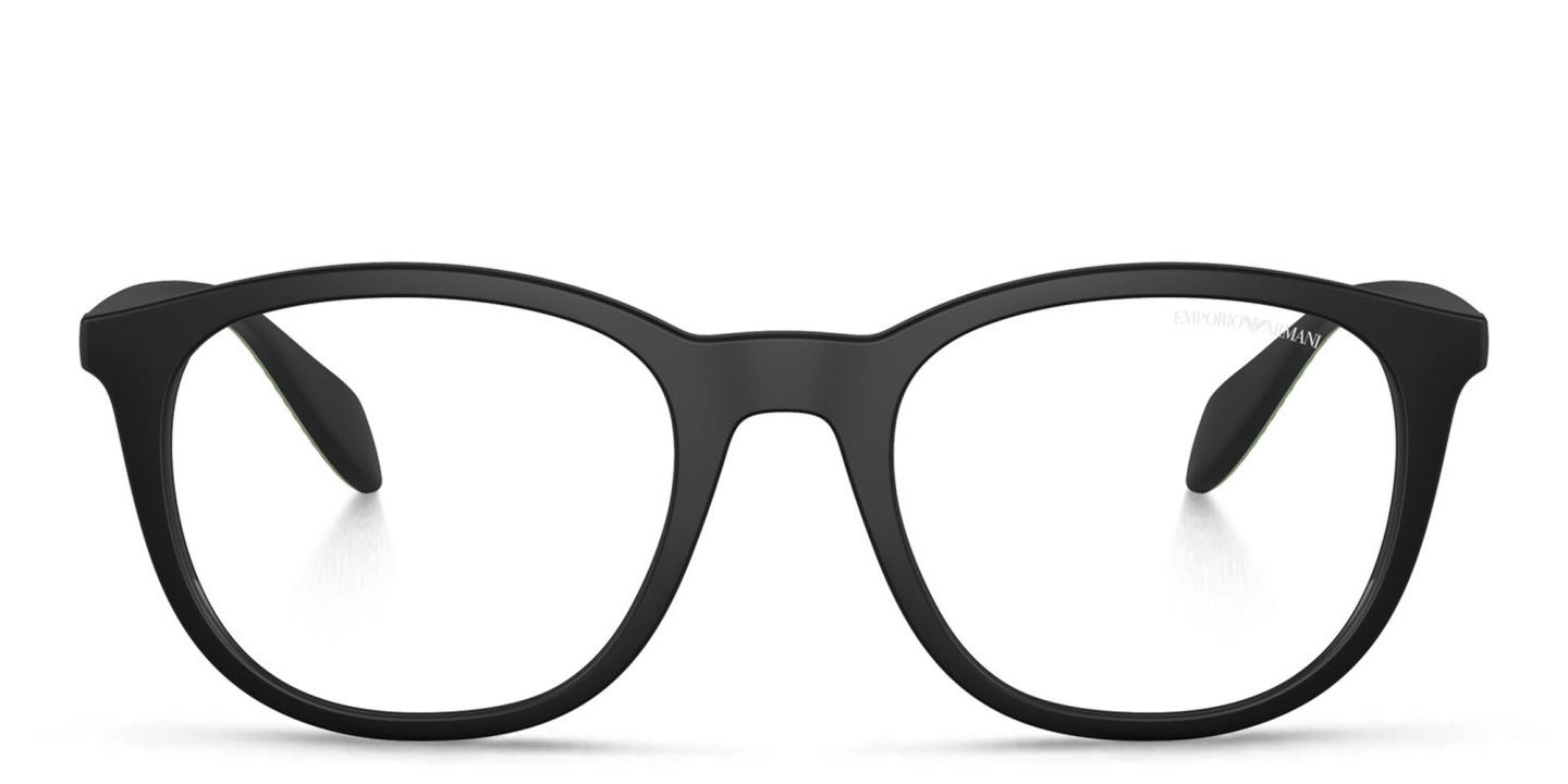 Emporio Armani Round Eyeglasses in Black – Product Photo 0