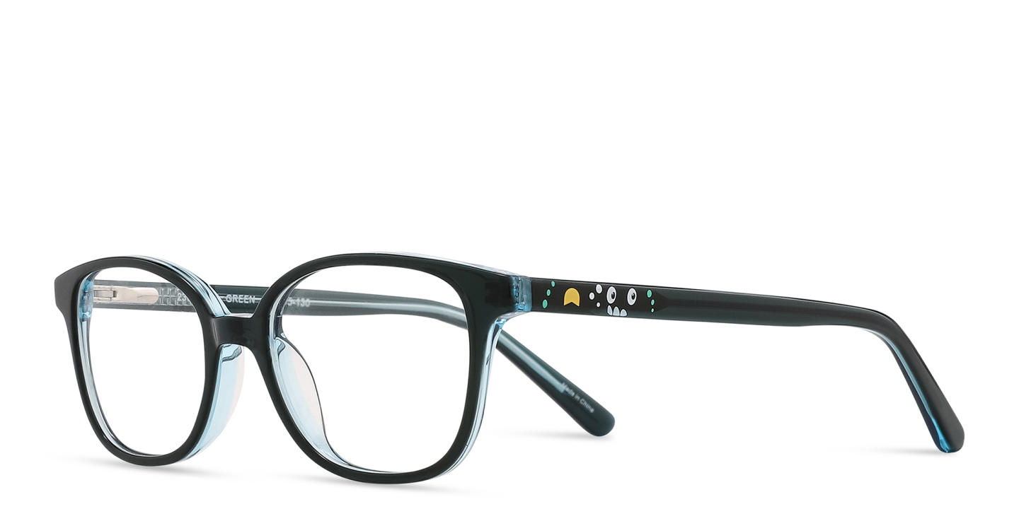 Shop TRICE Logo Kids Square Eyeglasses in Green online.
