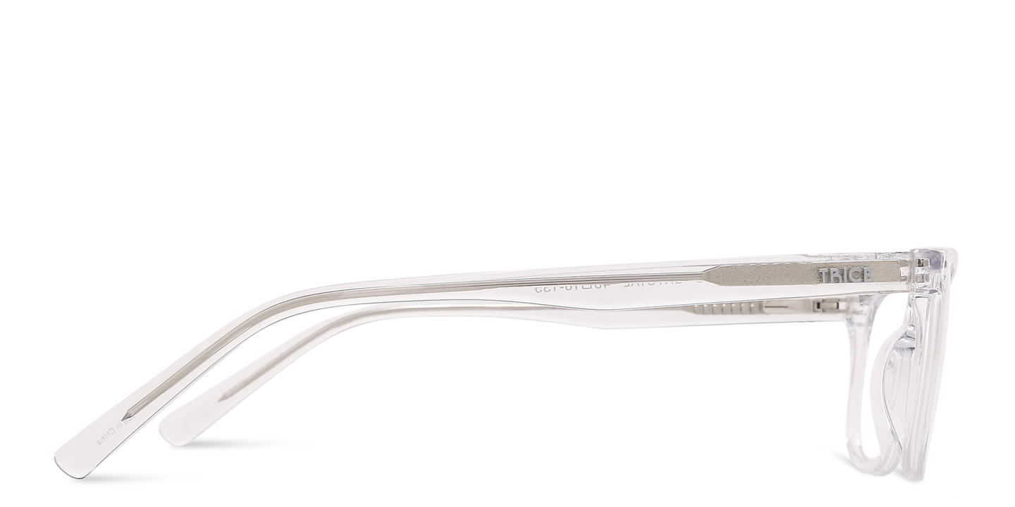 TRICE Logo Kids Rectangle Eyeglasses in Crystal – Product Photo 3