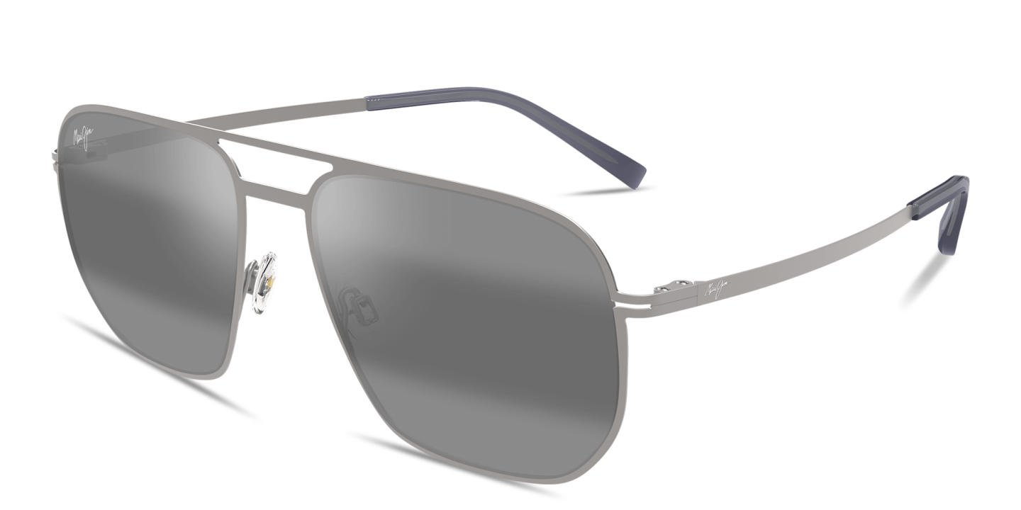 Shop Maui Jim Shark's Cove Unisex Square Sunglasses in Silver online.