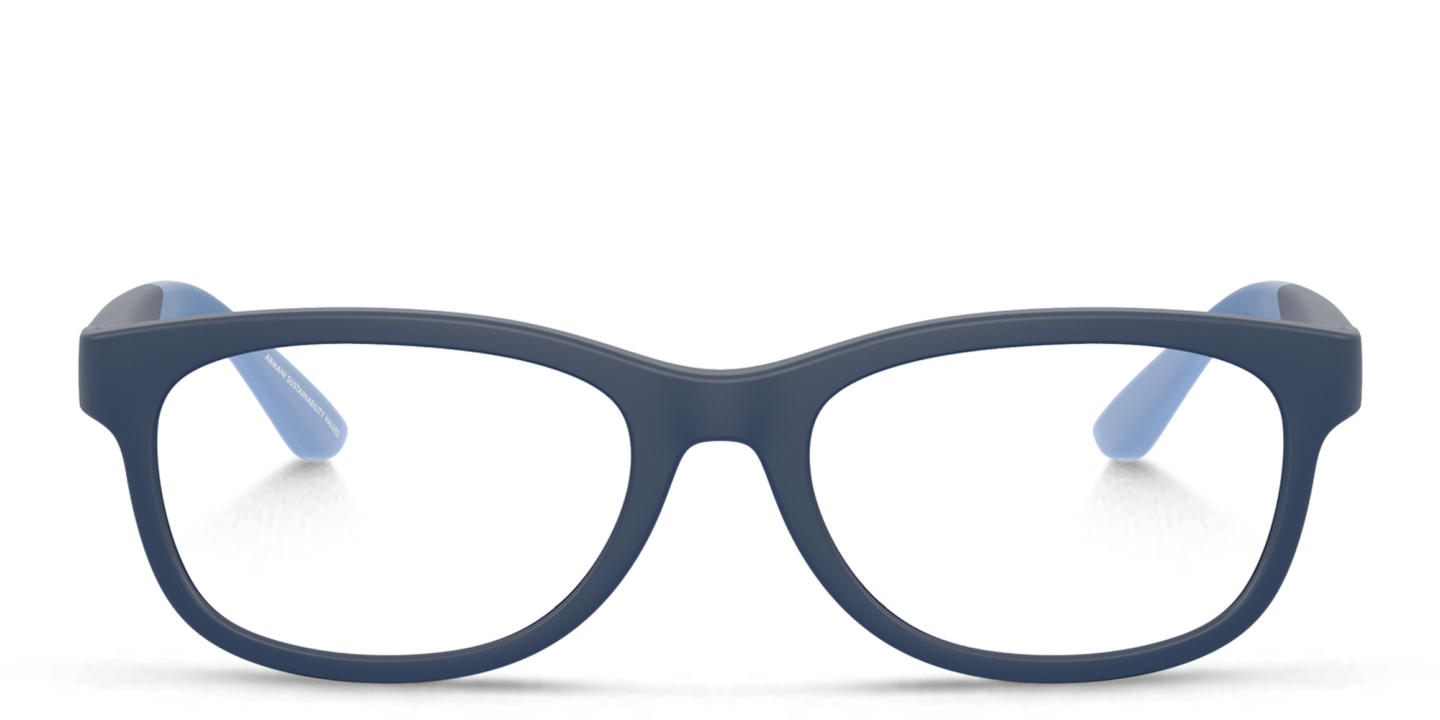 Emporio Armani Junior Eagle Logo Kids Square Eyeglasses in Blue – Product Photo 0