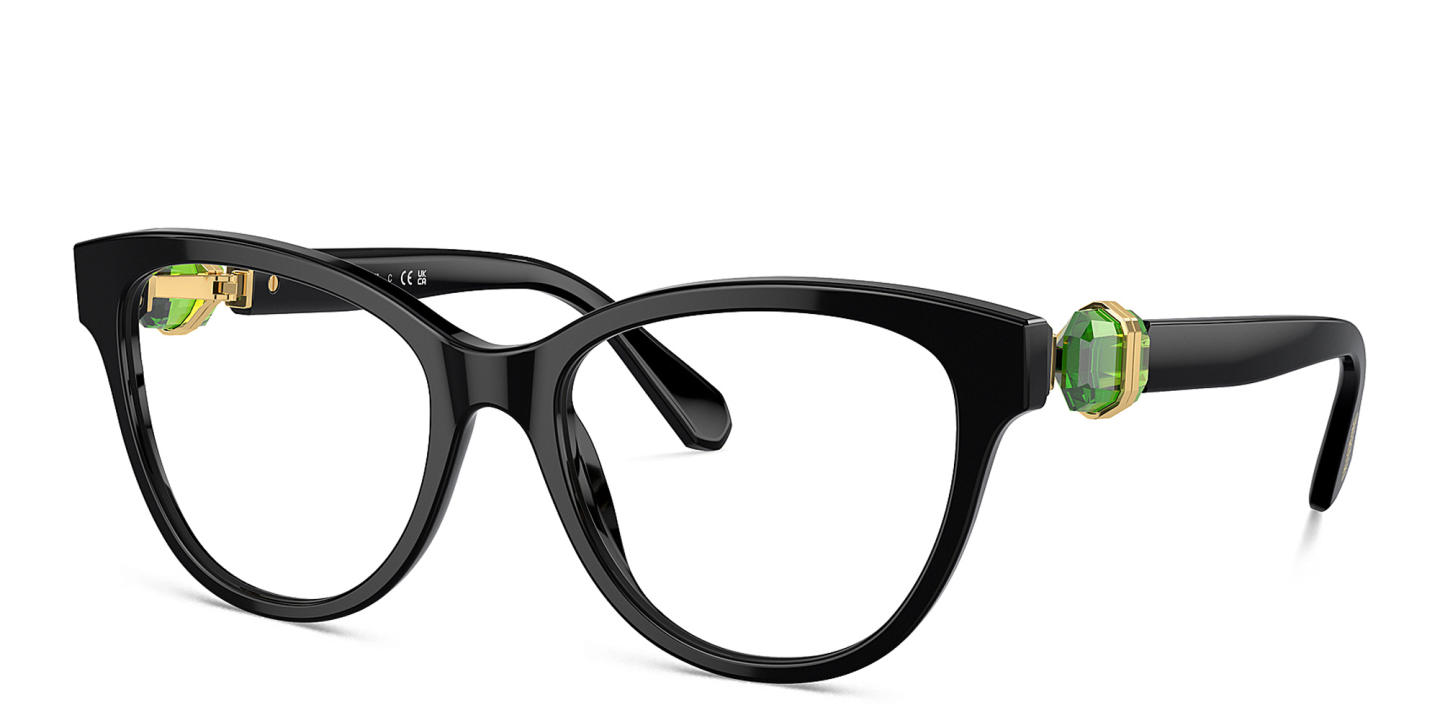 Swarovski Crystal-Embellished Cat-Eye Eyeglasses in Black – Product Photo 1