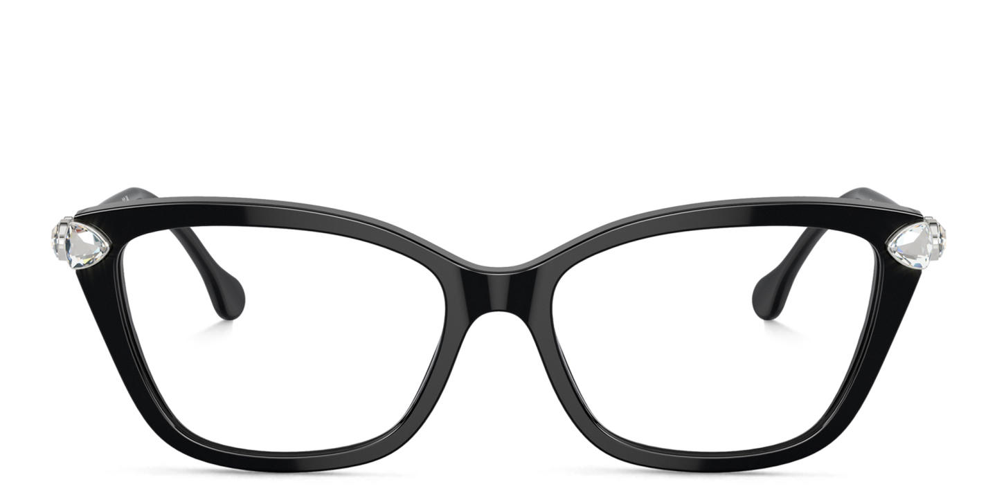 Swarovski Crystal-Embellished Wide Cat-Eye Eyeglasses in Black – Product Photo 0