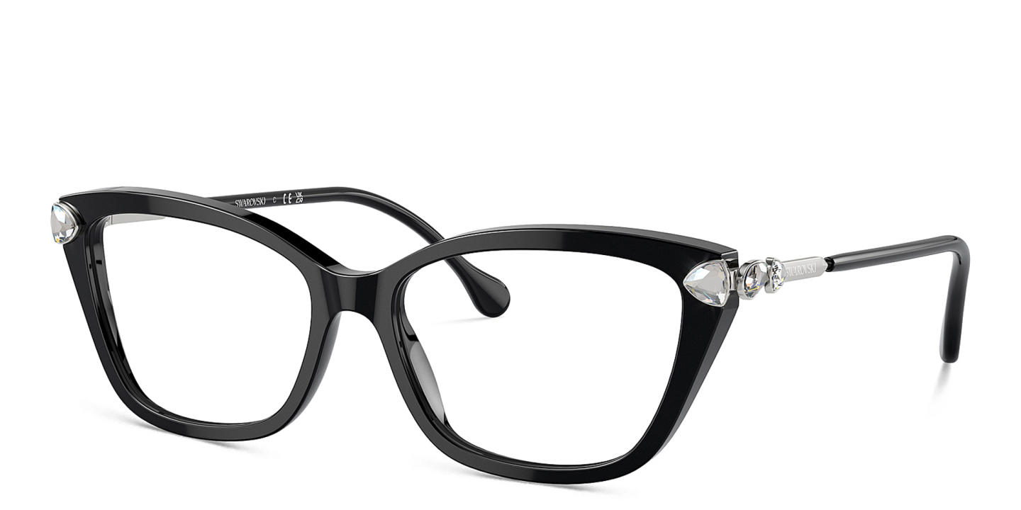 Swarovski Crystal-Embellished Wide Cat-Eye Eyeglasses in Black – Product Photo 1