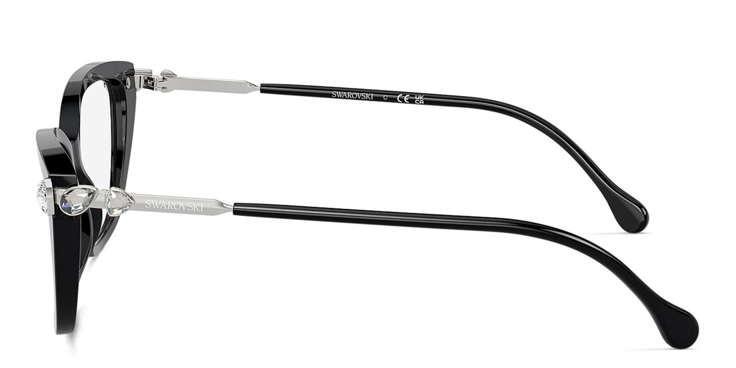 Swarovski Crystal-Embellished Wide Cat-Eye Eyeglasses in Black – Product Photo 2