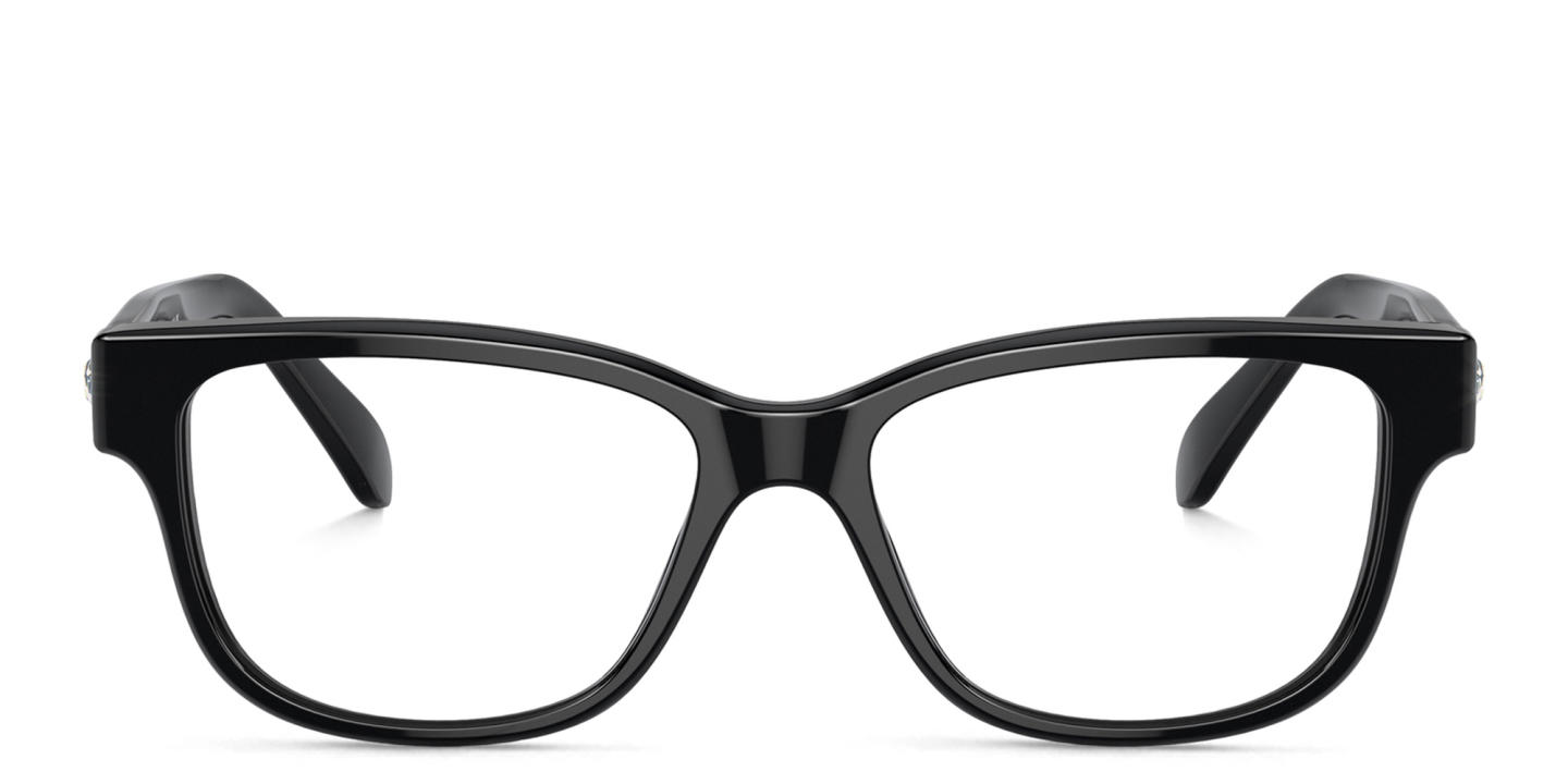 Swarovski Crystal-Studded Square Eyeglasses in Black – Product Photo 0