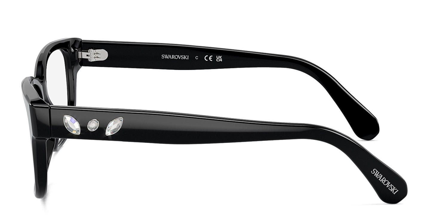 Swarovski Crystal-Studded Square Eyeglasses in Black – Product Photo 2
