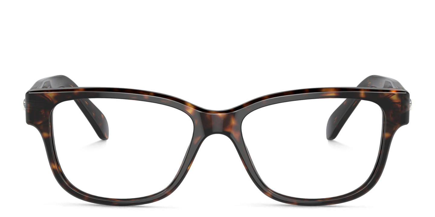 Swarovski Rhinestone Square Eyeglasses in Havana – Product Photo 0