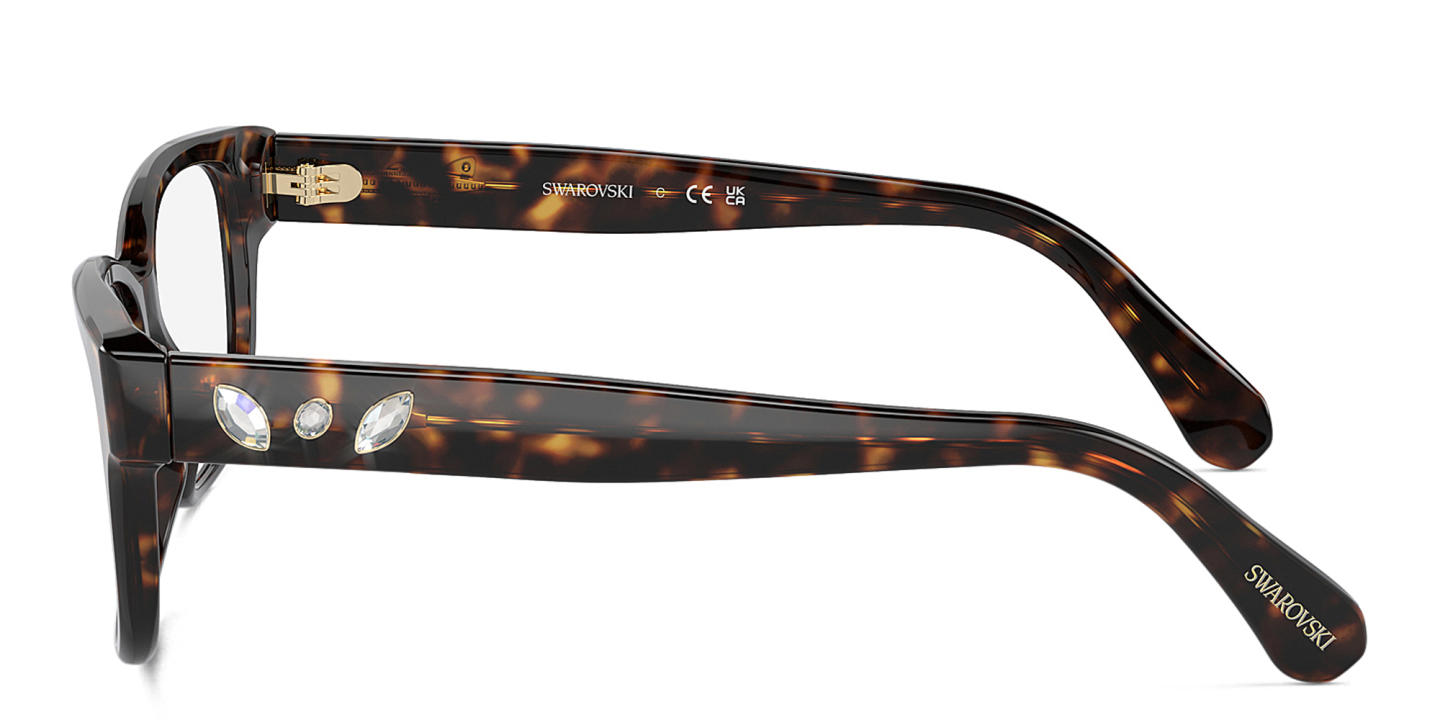 Swarovski Rhinestone Square Eyeglasses in Havana – Product Photo 2