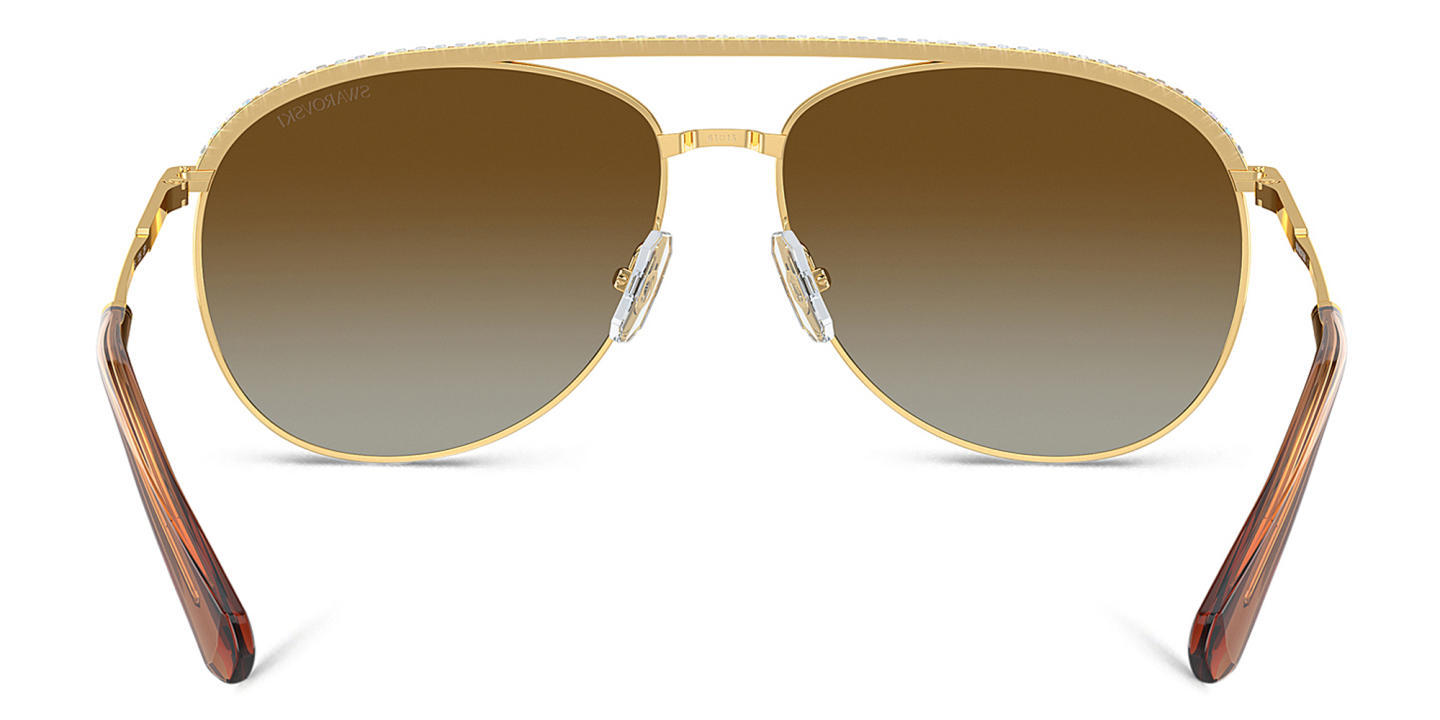 Swarovski Crystal Aviator Sunglasses in Polished Gold – Product Photo 3