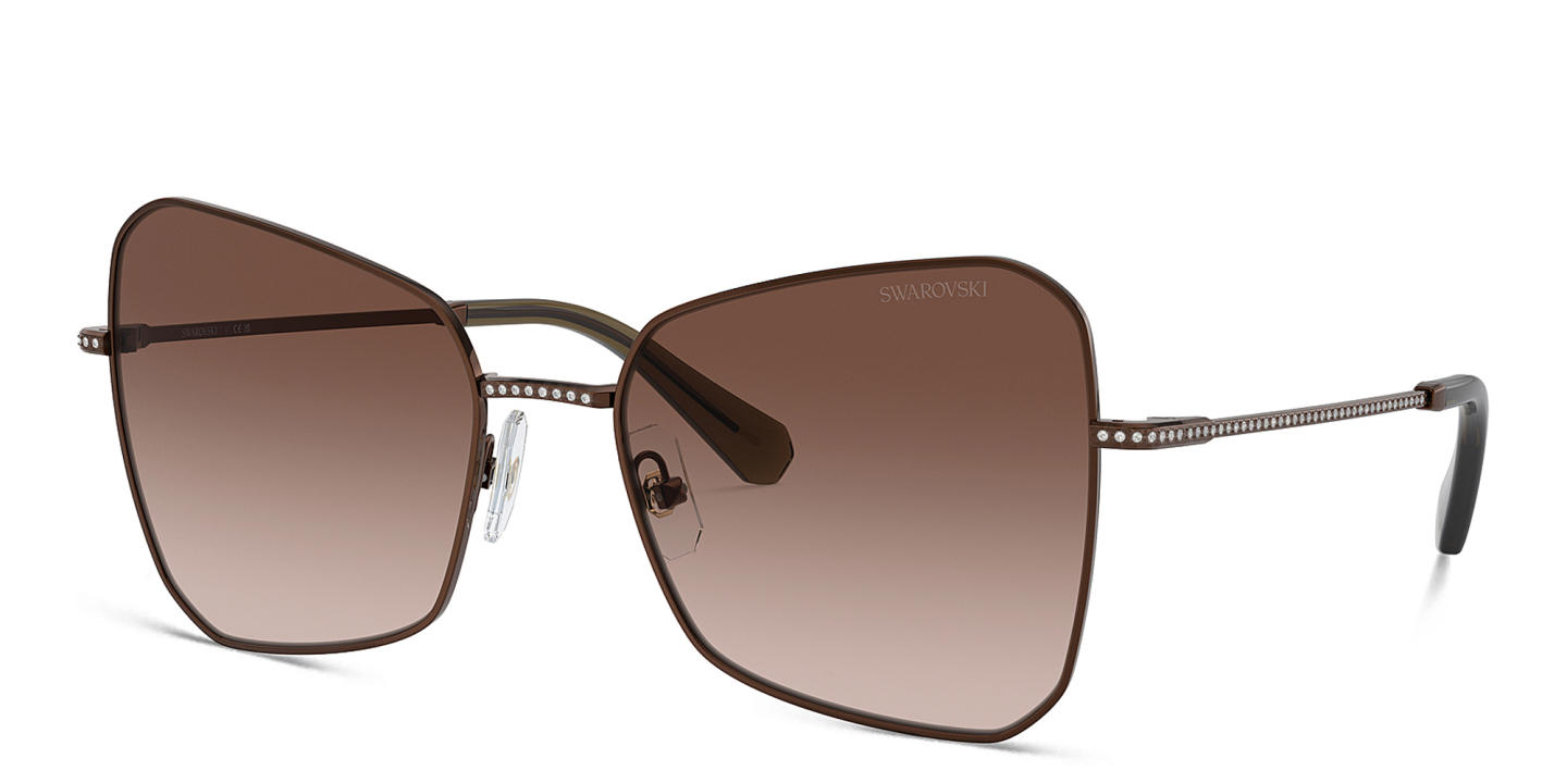 Swarovski Crystal Cat-Eye Sunglasses in Brown – Product Photo 1