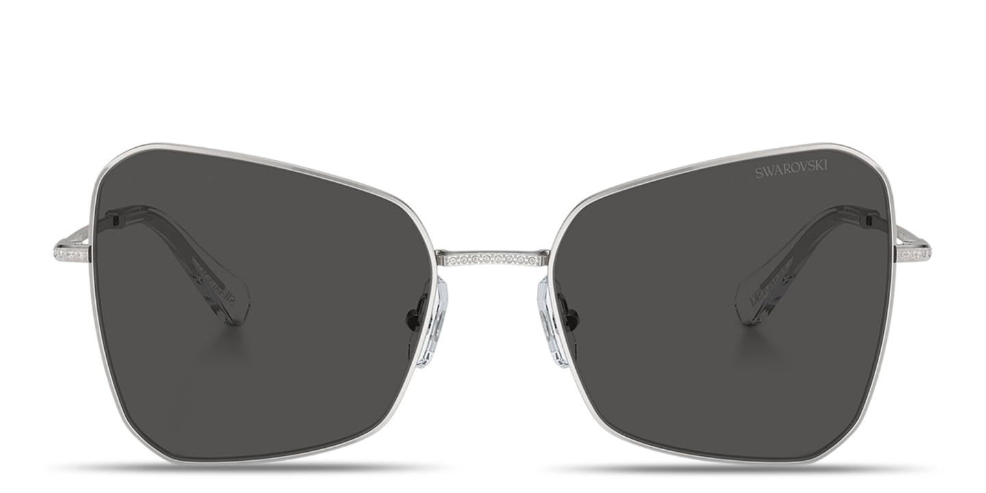 Swarovski Crystal-Embellished Oversized Cat-Eye Sunglasses in Silver – Product Photo 0