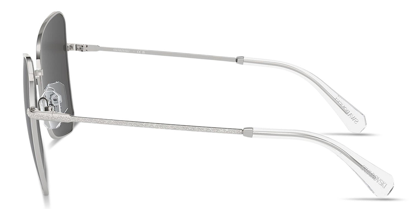 Swarovski Crystal-Embellished Oversized Cat-Eye Sunglasses in Silver – Product Photo 2