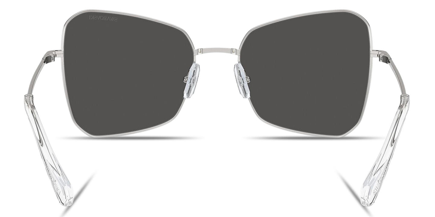 Swarovski Crystal-Embellished Oversized Cat-Eye Sunglasses in Silver – Product Photo 3