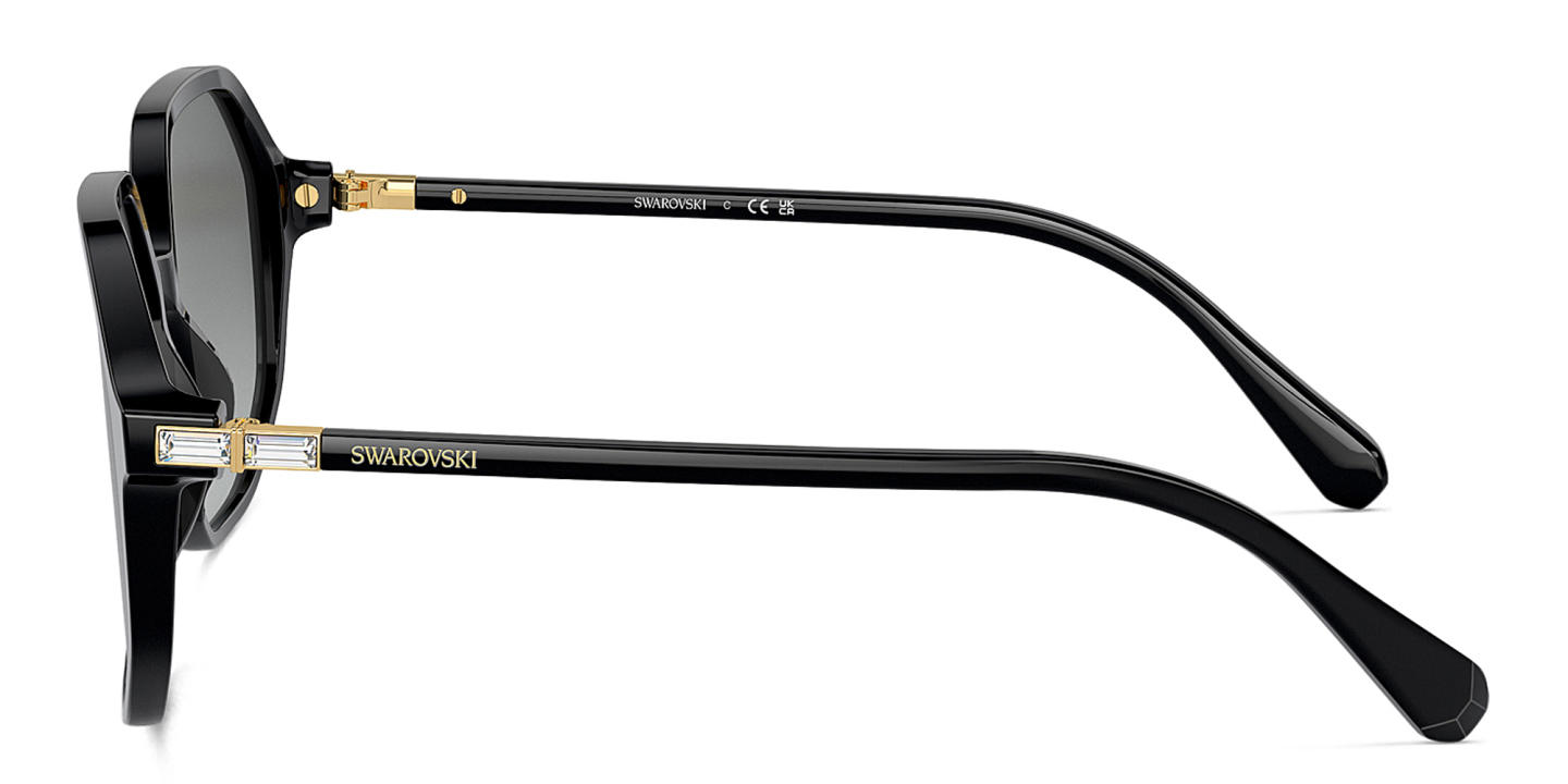 Swarovski Crystal-Embellished Irregular Sunglasses in Black – Product Photo 2