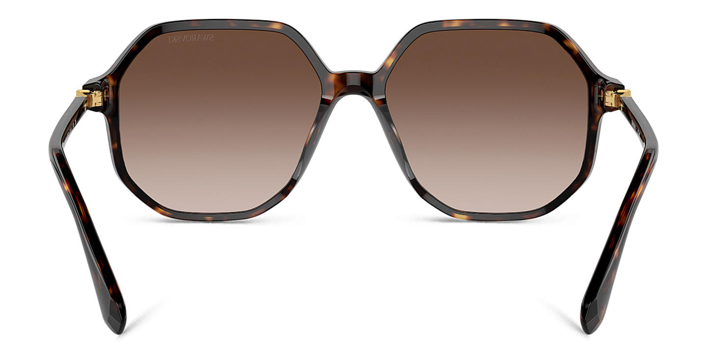 نظارات شمسية غير منتظمة كبيرة مزيّنة بأحجار الراين من سواروفسكي بلون مموه - صورة المنتج 3