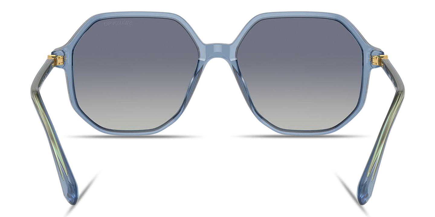 Swarovski Rhinestone-Embellished Oversized Irregular Sunglasses in Blue – Product Photo 3