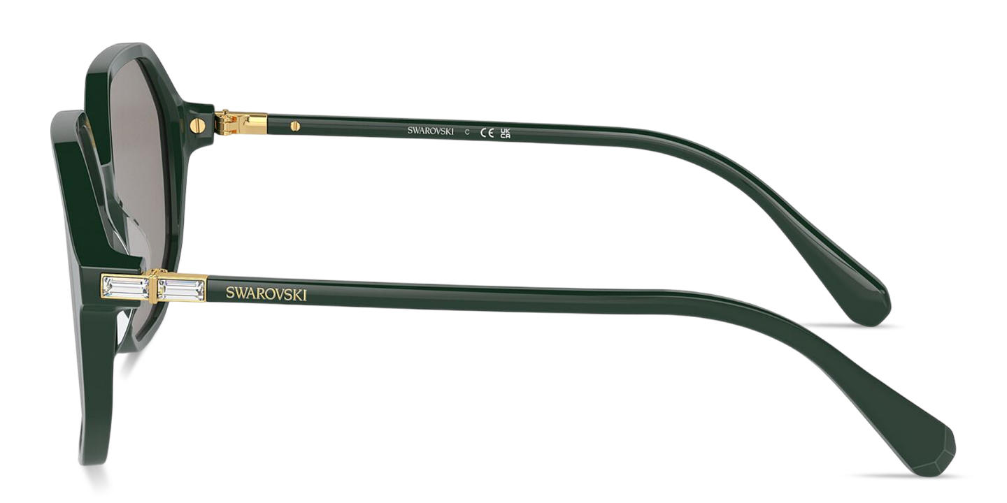 Swarovski Rhinestone-Embellished Oversized Irregular Sunglasses in Green – Product Photo 2