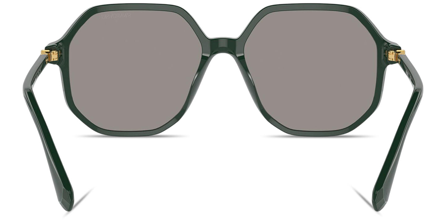 Swarovski Rhinestone-Embellished Oversized Irregular Sunglasses in Green – Product Photo 3