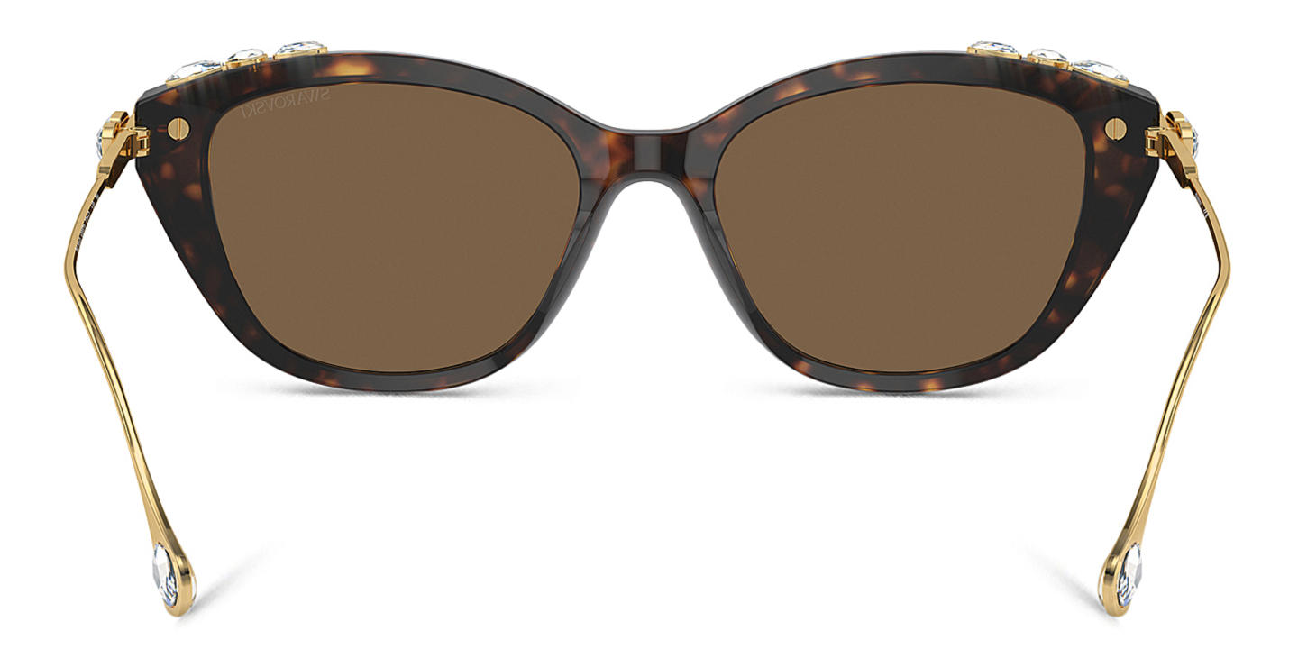 نظارات شمسية طراز كات آي مرصّعة بالكريستال من سواروفسكي بلون مموه - صورة المنتج 3