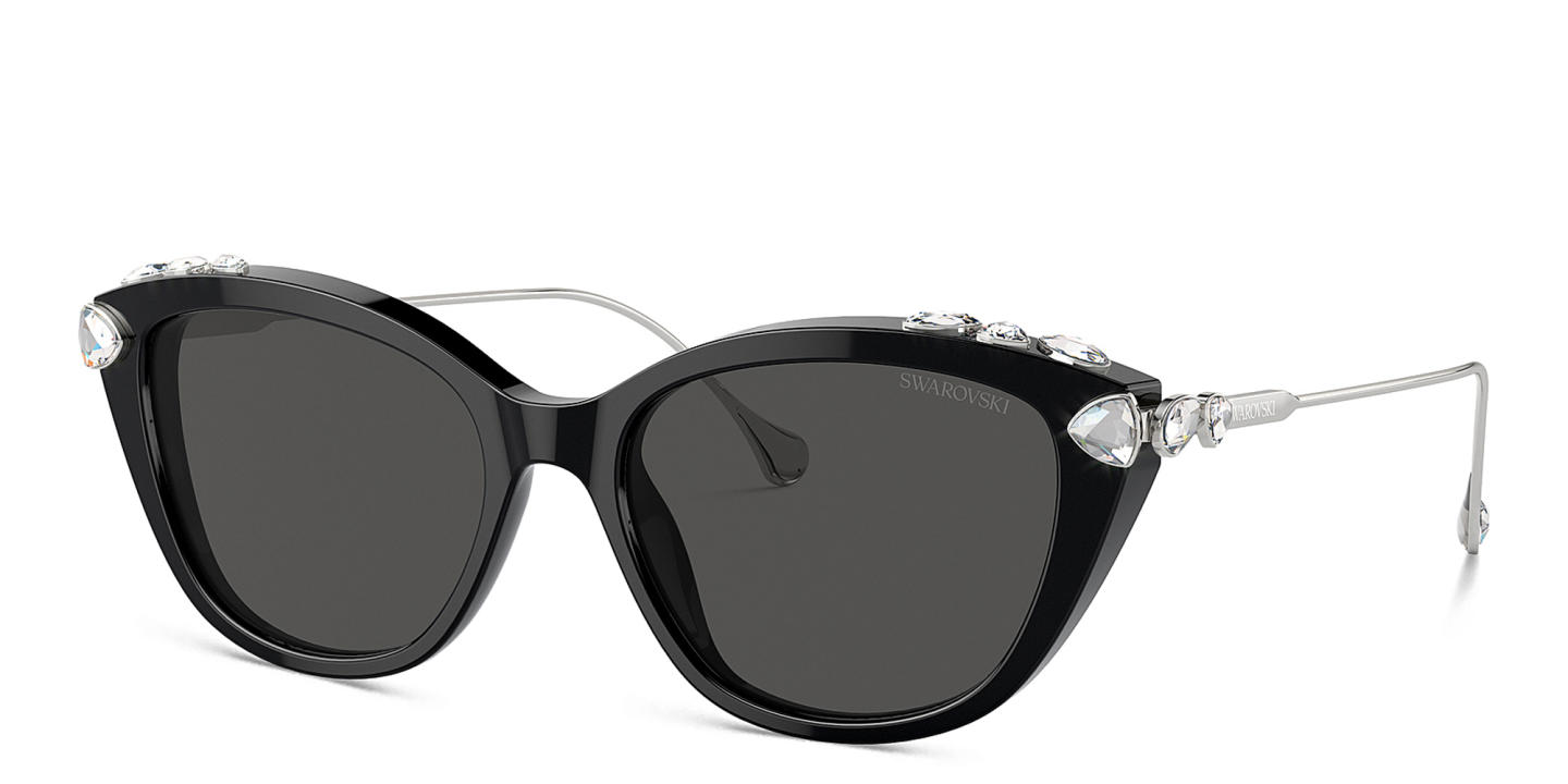 Swarovski Crystal-Embellished Cat-Eye Sunglasses in Black – Product Photo 1