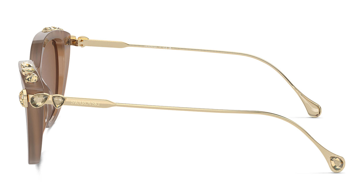 نظارات شمسية طراز كات آي مرصّعة بالكريستال من سواروفسكي بلون بيج - صورة المنتج 2