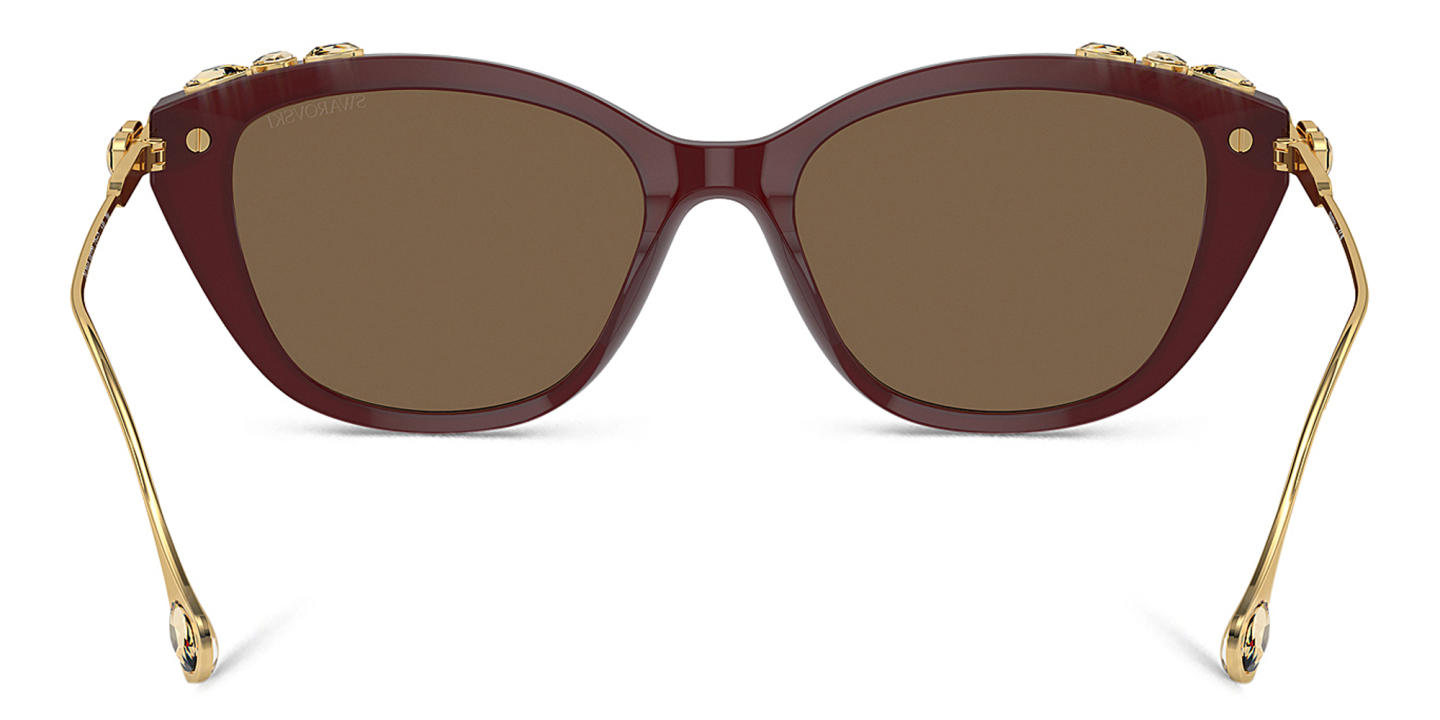 Swarovski Crystal-Embellished Cat-Eye Sunglasses in Burgundy – Product Photo 3