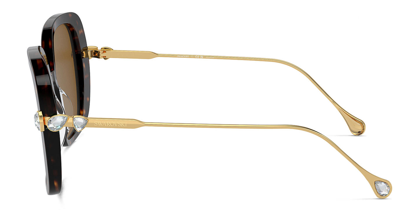 Swarovski Crystal-Embellished Oversized Square Sunglasses in Havana – Product Photo 2