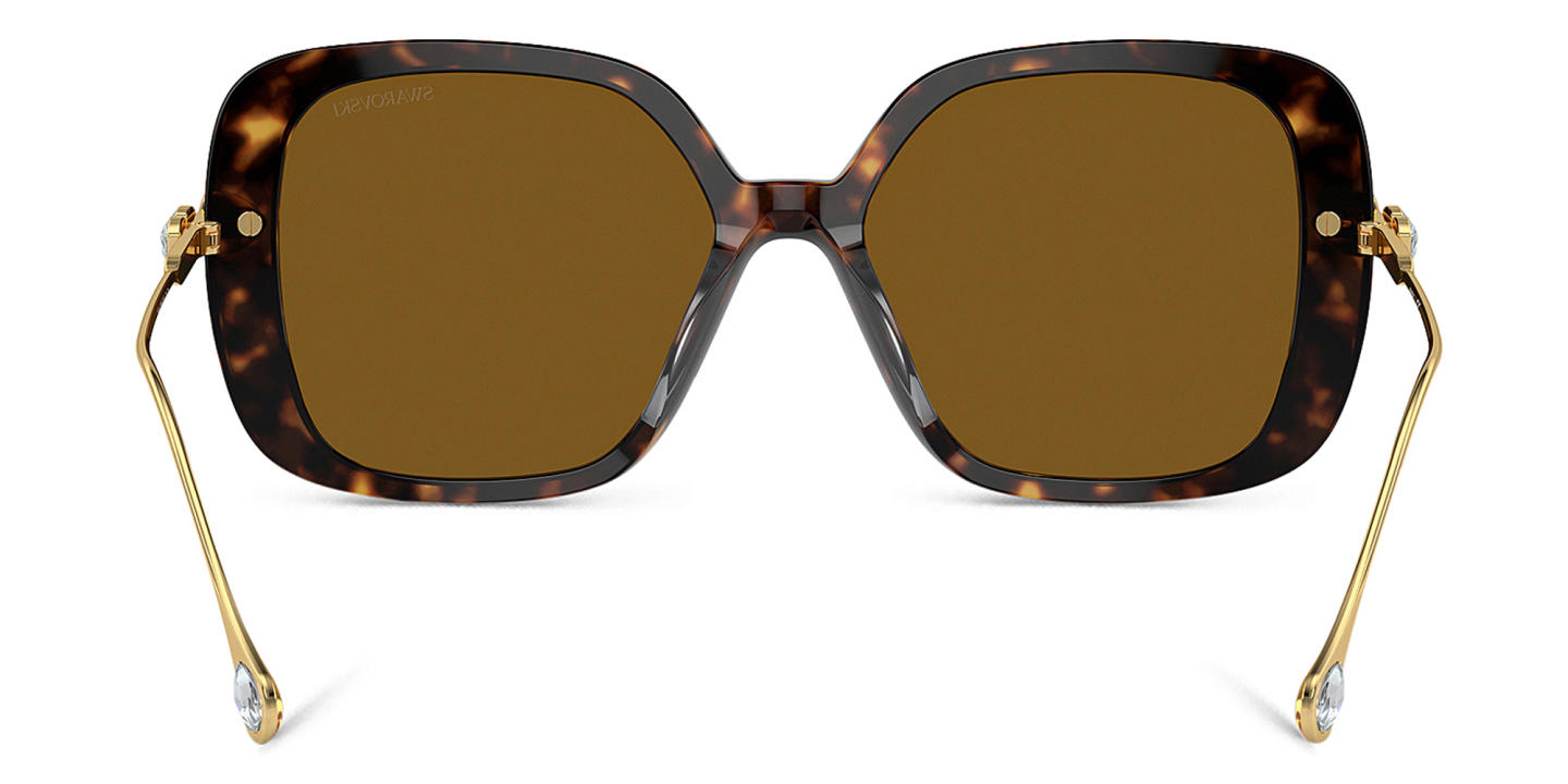 Swarovski Crystal-Embellished Oversized Square Sunglasses in Havana – Product Photo 3