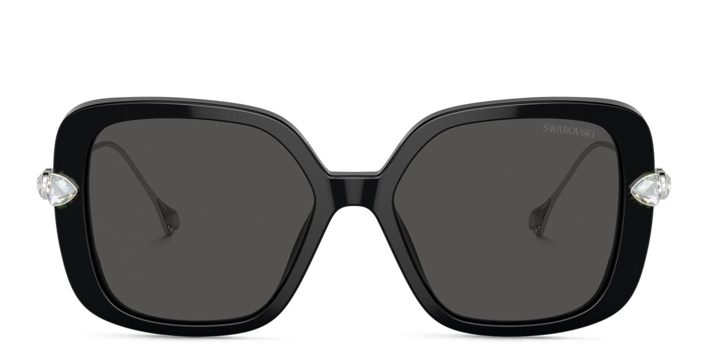 Swarovski Crystal-Embellished Oversized Square Sunglasses in Black – Product Photo 0