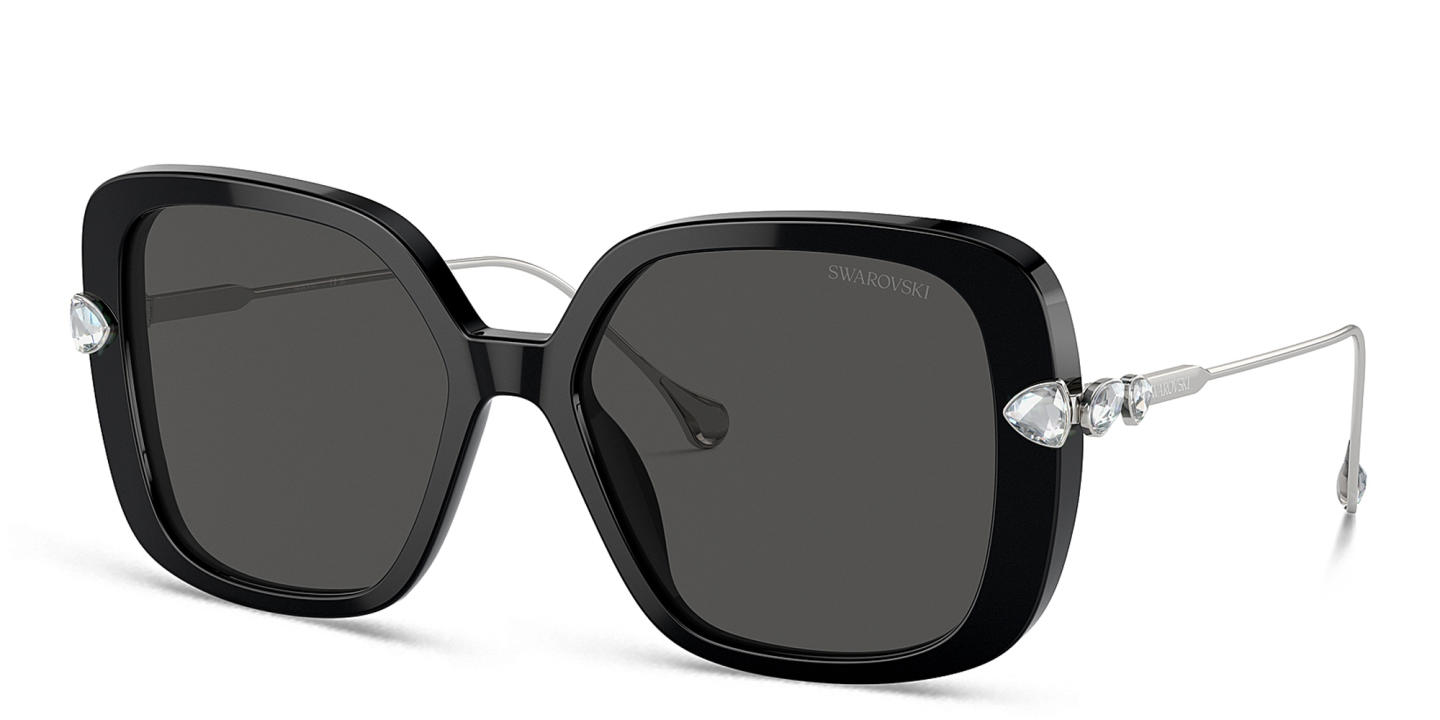 Swarovski Crystal-Embellished Oversized Square Sunglasses in Black – Product Photo 1