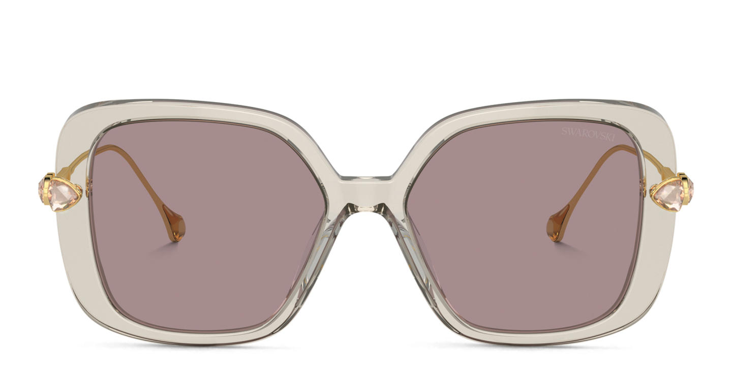 Swarovski Crystal-Embellished Oversized Square Sunglasses in Brown – Product Photo 0
