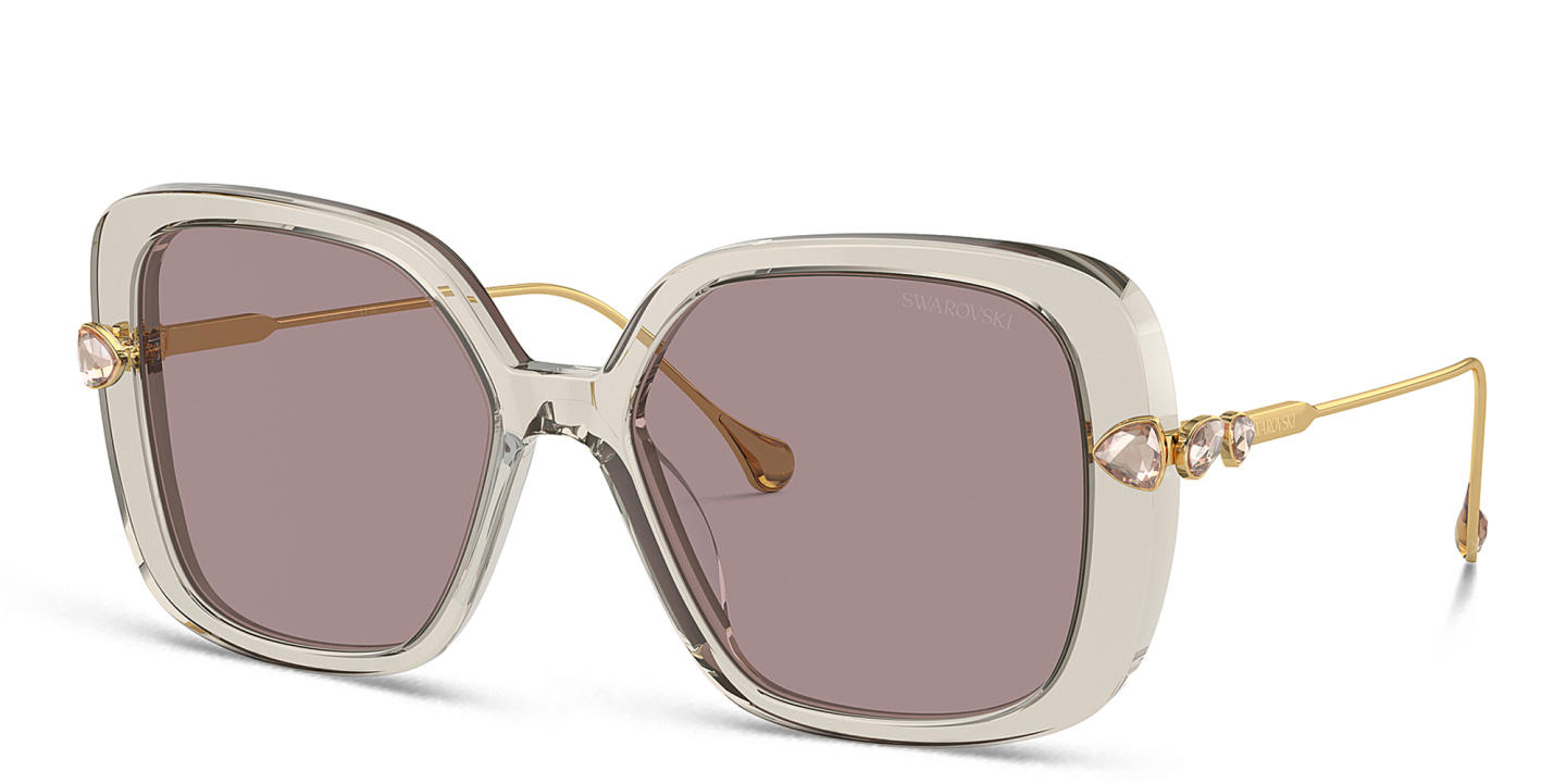 Swarovski Crystal-Embellished Oversized Square Sunglasses in Brown – Product Photo 1