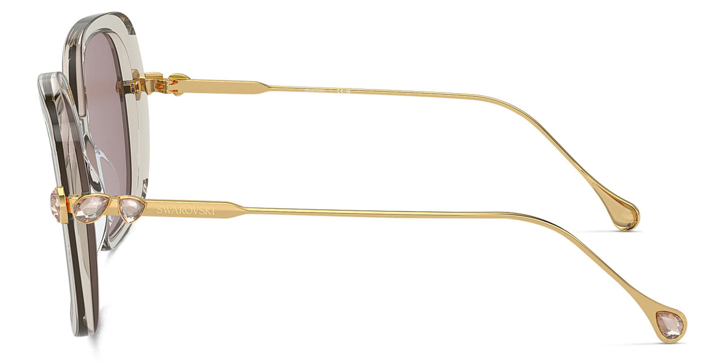 Swarovski Crystal-Embellished Oversized Square Sunglasses in Brown – Product Photo 2