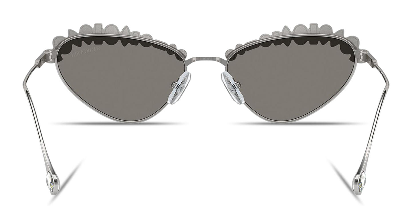 Shop Swarovski Crystal-Studded Irregular Sunglasses in Silver online.