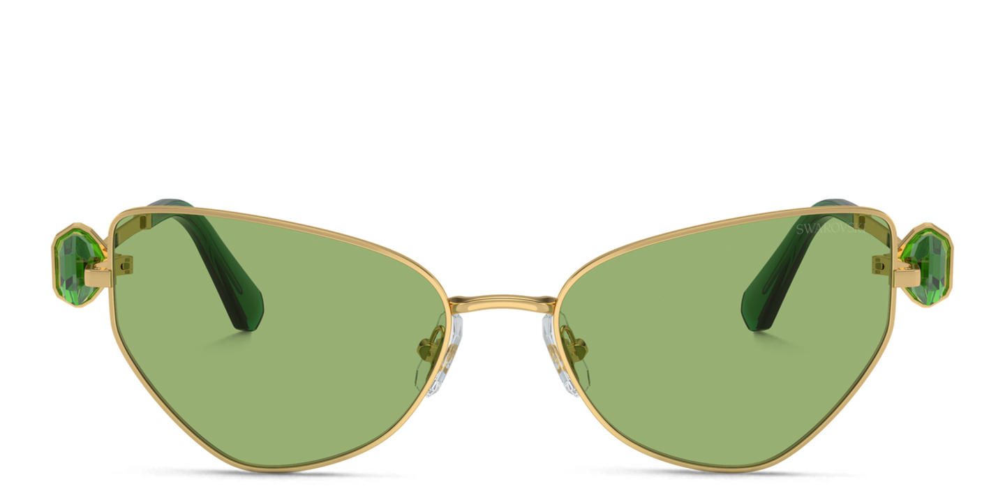 Swarovski Crystal-Studded Irregular Sunglasses in Gold – Product Photo 0