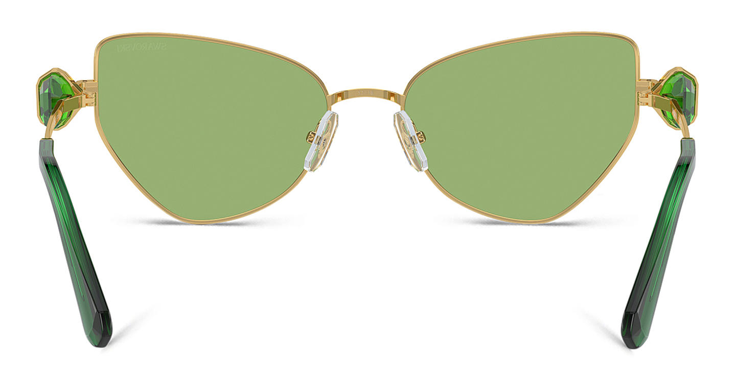 Swarovski Crystal-Studded Irregular Sunglasses in Gold – Product Photo 3