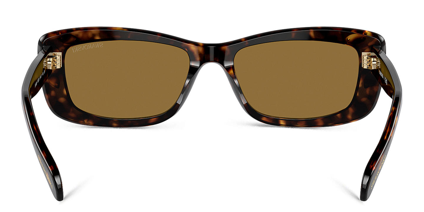 Shop Swarovski Rhinestone Rectangle Sunglasses in Havana online.